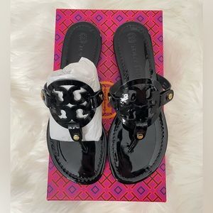 Tory Burch black patent sandals